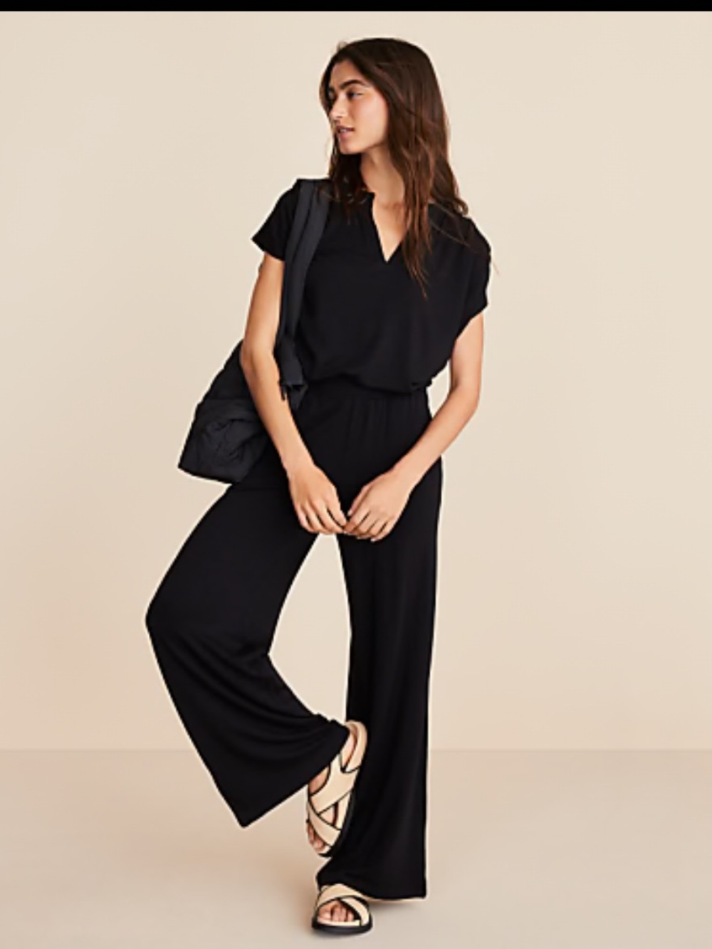 Lou & Grey Black Wide-Leg Jumpsuit